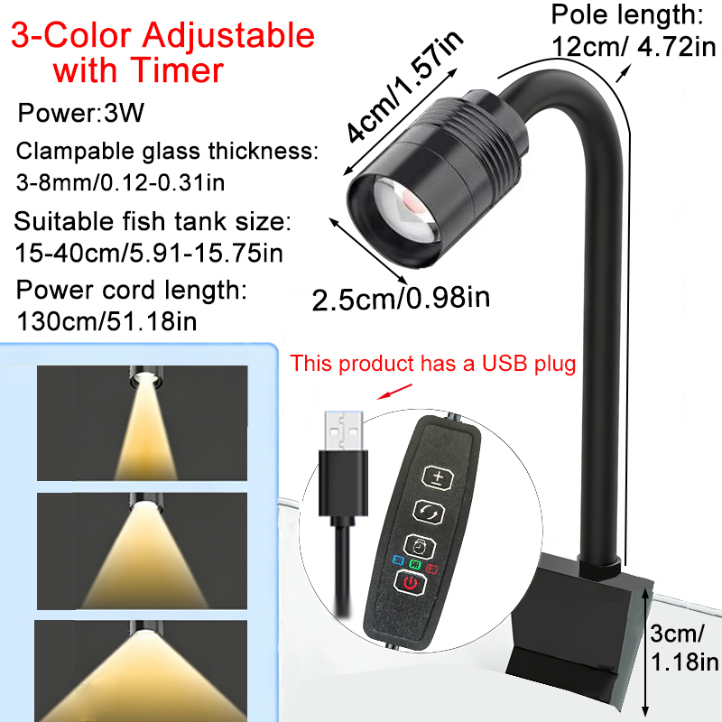 Aquarium Marine Lights - USB 3W Güney Amerika Akvaryum Spot