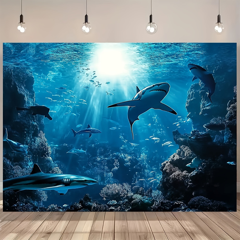 Marine Aquarium - Görkemli Derin Deniz Köpekbalığı Duvar Gobleni